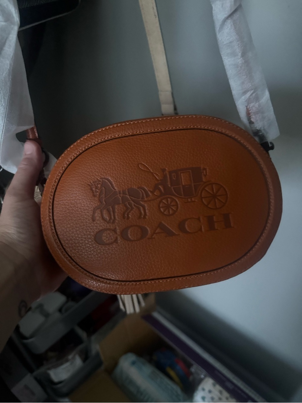 Coach Camera Bag open to offers yeti Round Crossbody Bag in Brown Ginger